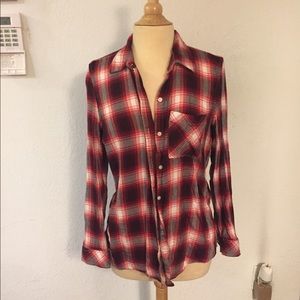 Gap plaid red, white, black long sleeve shirt M